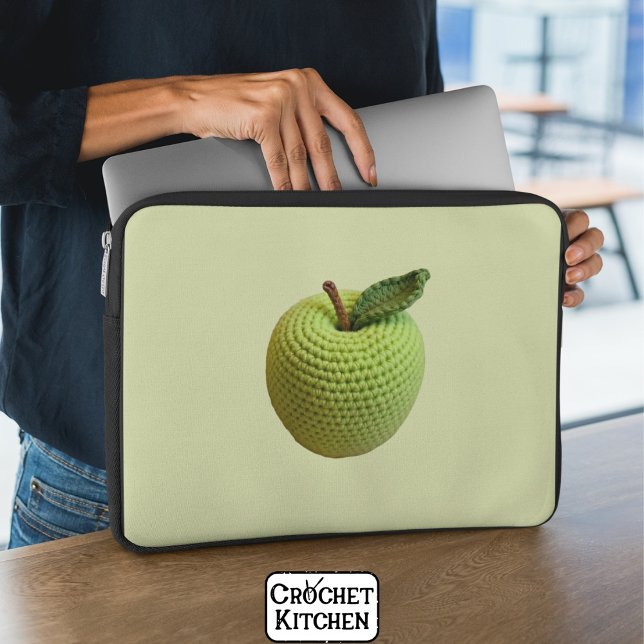 Handgefertigte Autos Green Crochet Green Apple Cra Laptopschutzhülle (Von Creator hochgeladen)