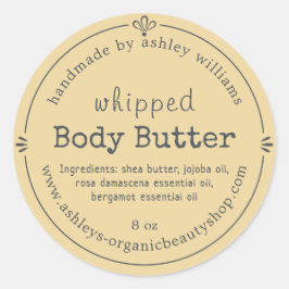 Handgefertigte Bio Body Butter Runder Aufkleber