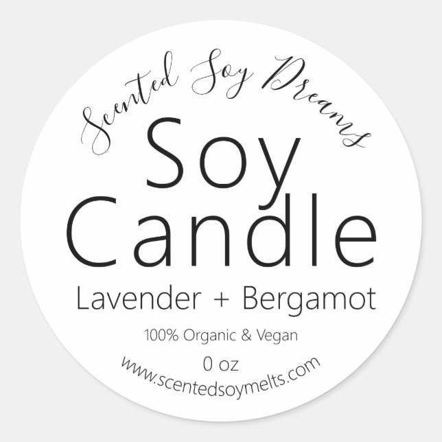 Handgefertigte Bio, Vegane, reine Sojakonzerne Runder Aufkleber (Vorderseite)