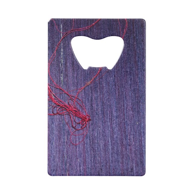 Handgefertigte blauthailändische Seide mit rotem T Geldkarten Flaschenöffner (Vorderseite)