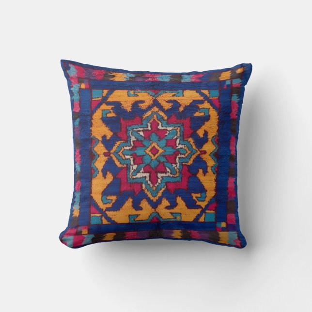 Handgefertigte Blue Kilim Lumbar Kissen: Comfort M Kissen (Vorderseite)