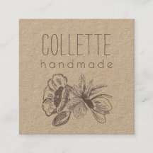 Handgefertigte Blume-Logo "Kraft Square Business"