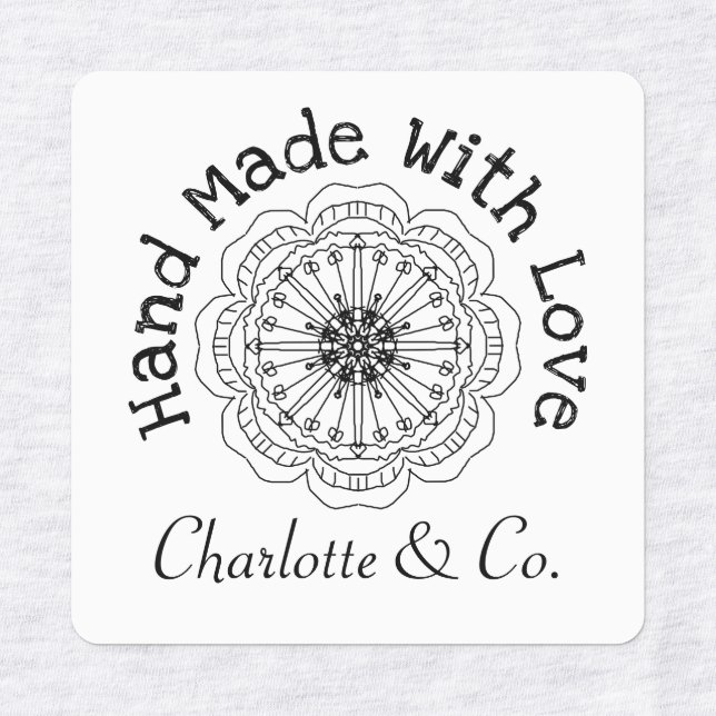 Handgefertigte Blume mit Liebe Personalisiert Etiketten (Design 1)