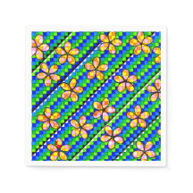 Handgefertigte Blumen-Servietten 