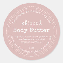 Handgefertigte Body Butter Bio Business Silver Pin Runder Aufkleber