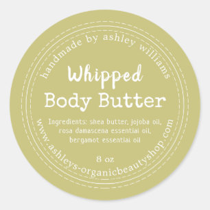 Handgefertigte Body Butter Green Bio Jay Label Runder Aufkleber
