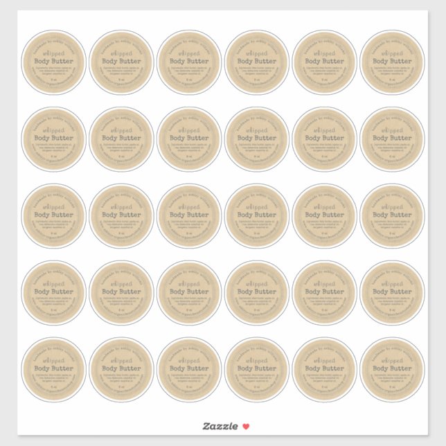 Handgefertigte Body Butter Kraft Papier 2 Zoll Auf Aufkleber (Blatt)