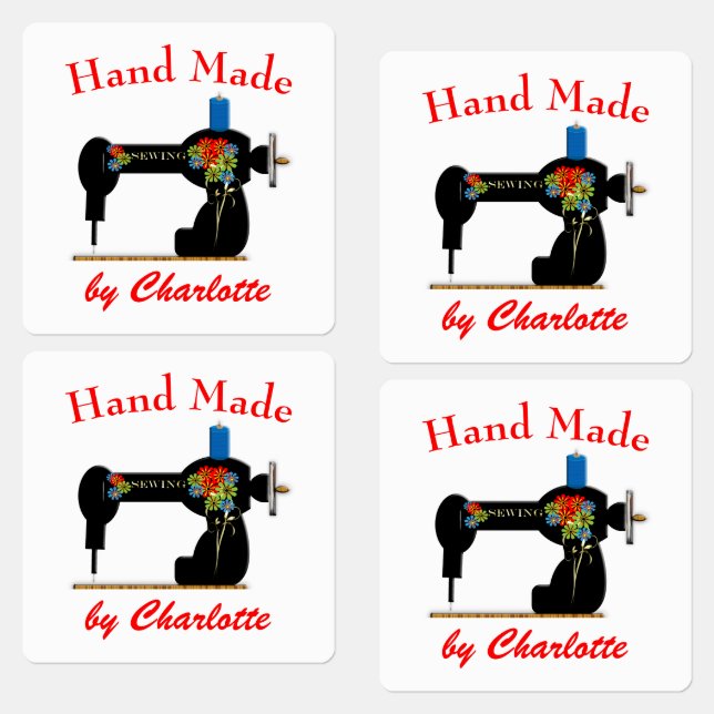 Handgefertigte Dressmakers Personalisiert Labels Etiketten (Grün)