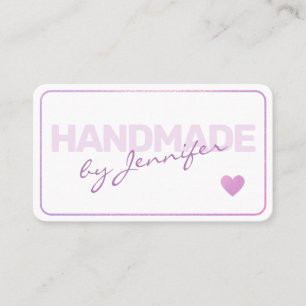 Handgefertigte Elegante Lila Einfache Stil Herz Gl Visitenkarte