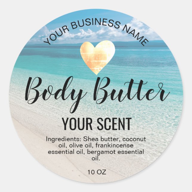 handgefertigte, hausgemachte Körperputz im Sommer  Runder Aufkleber (Vorderseite)