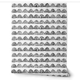 Handgefertigte Hügel: Bold Scallop Doodle Tapete