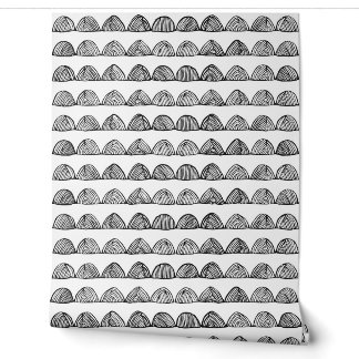 Handgefertigte Hügel: Bold Scallop Doodle Tapete