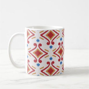 Handgefertigte Ikat-Gewebe, ethnisch nahtlos. Kaffeetasse