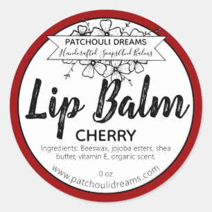 Handgefertigte, individuell anpassbare Cherry Lip Runder Aufkleber