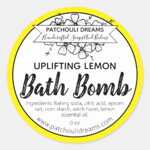 Handgefertigte, individuell anpassbare Lemon Bath Runder Aufkleber