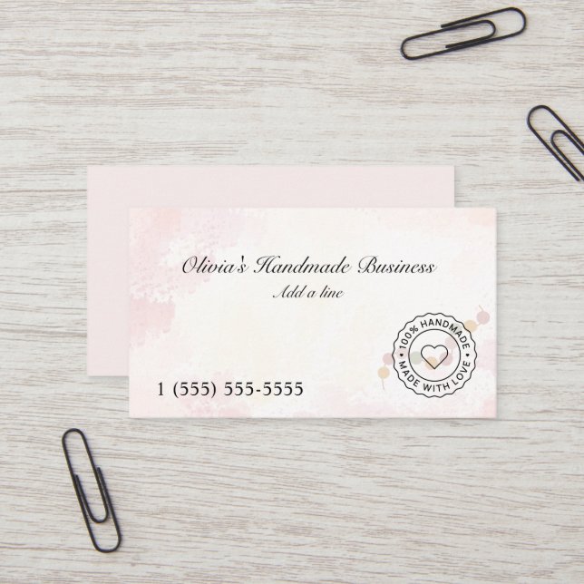 Handgefertigte Juwelierei mit Liebe Visitenkarte (Vorderseite/Rückseite Beispiel)