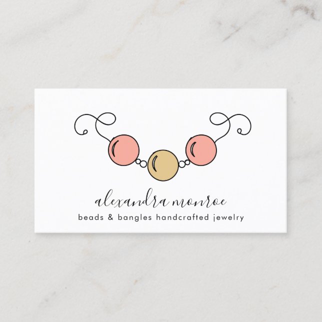 Handgefertigte Juwelierlogos | Schmuckdesign Visitenkarte (Vorderseite)