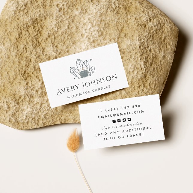 Handgefertigte Kerzen Crystal Gemstone Social Medi Visitenkarte (Von Creator hochgeladen)