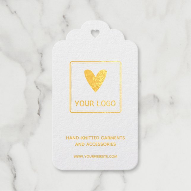 Handgefertigte Kleidungsstücke Zubehör Logo Preis  Geschenkanhänger (Vorderseite)