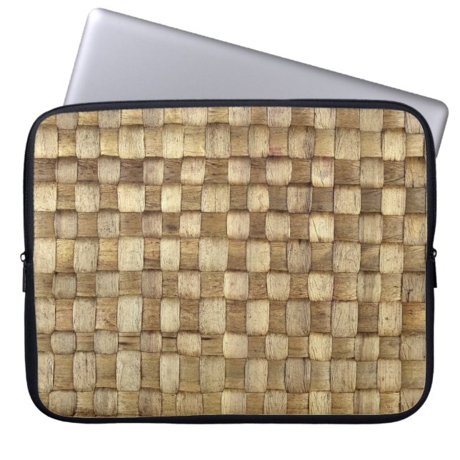 Handgefertigte Körbe Nahtlose Textur Laptopschutzhülle (Vorderseite)