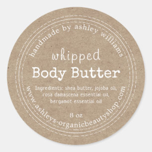Handgefertigte Körperbutter Bio Unternehmen Kraft Runder Aufkleber