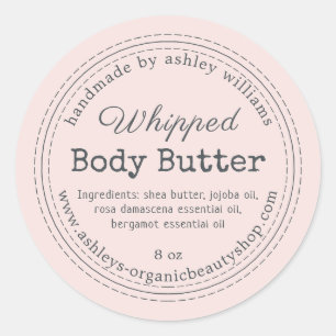 Handgefertigte Körperbutter Pink Bio Geschäftsetik Runder Aufkleber