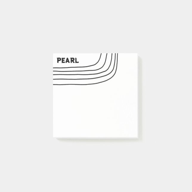 Handgefertigte Kurven CUSTOM Monogramm Personalisi Post-it Klebezettel (Vorderseite)