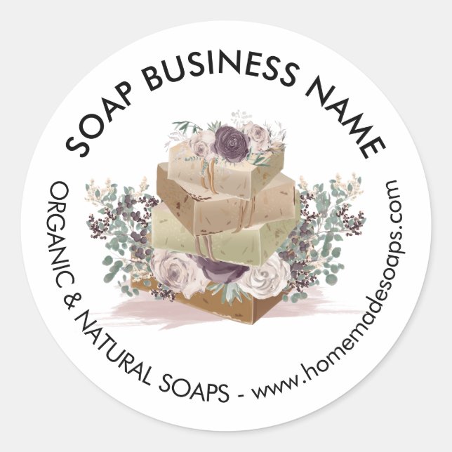 Handgefertigte Lavendel Rose Wellness-Center Soap Runder Aufkleber (Vorderseite)