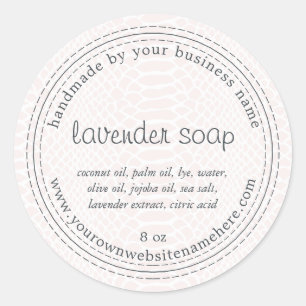 Handgefertigte Lavendel Soap Pink Snake Muster Runder Aufkleber