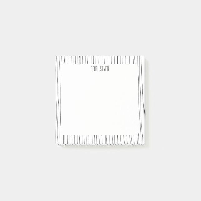 Handgefertigte Linien CUSTOM Chic Monogram Persona Post-it Klebezettel (Vorderseite)