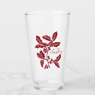 Handgefertigte Linocout Weihnachtskunst Glas