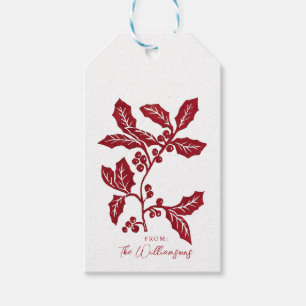 Handgefertigte Linocut Weihnachten/Feiertag Geschenkanhänger