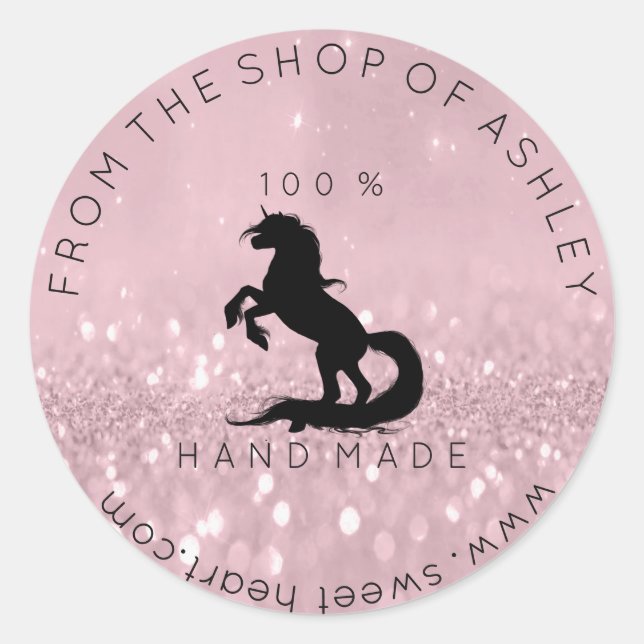 Handgefertigte Logos aus dem Namen Web Blush Unico Runder Aufkleber (Vorderseite)