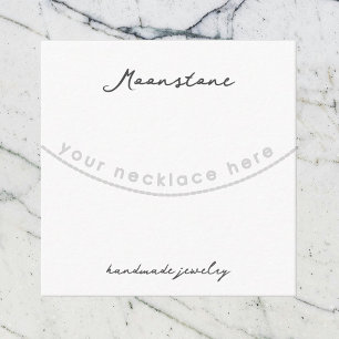 Handgefertigte Moonstone Necklace Juwelier Display Begleitkarte