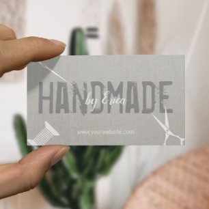 Handgefertigte Nähhandwerke Elegante Silberhandtüc Visitenkarte