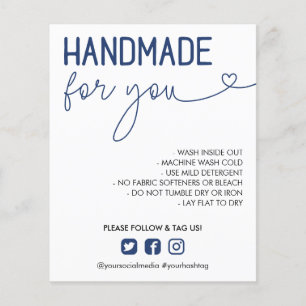 Handgefertigte Navy für Sie Wash Instructions Foto Flyer