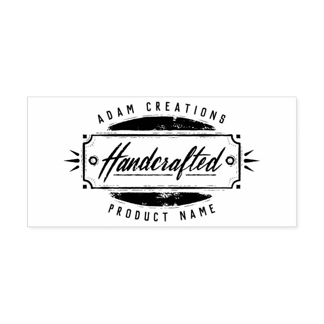 Handgefertigte Personalisierte Label-Briefmarke Permastempel (Design)