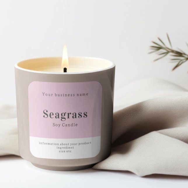 Handgefertigte Personalisierte Produktinformatione Quadratischer Aufkleber (Handmade Personalized Product Information Square Stickers by Ricaso. Perfect for candles, soap, cake)