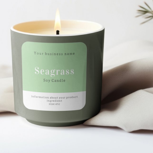 Handgefertigte Personalisierte Produktinformatione Quadratischer Aufkleber (Handmade Personalized Product Information Square Sticker by Ricaso. Ideal for candles, soap, cakes)