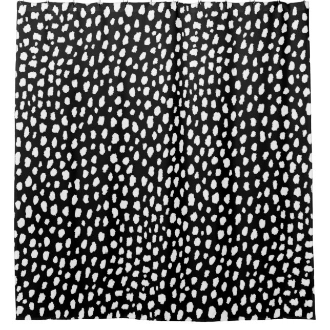 Handgefertigte Pinselstriche aus Polka (schwarz un Duschvorhang (Vorderseite)