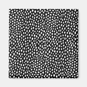 Handgefertigte Pinselstriche aus Polka (schwarz un Magnet