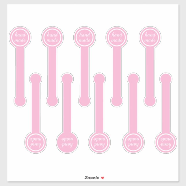 Handgefertigte rosa und schwarze Puddingversiegelu Aufkleber (Blatt)