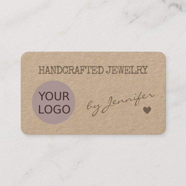 Handgefertigte rustikale Naturpapiersorte Visitenkarte (Vorderseite)