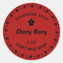 Handgefertigte Seife Blume Wreath Custom Cherry Be Runder Aufkleber