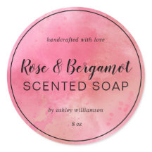 Handgefertigte Soap Custom Calligraphy Pink Waterc