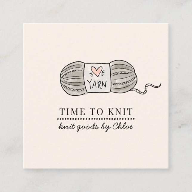 Handgefertigte Stricks Quadratische Visitenkarte (Vorderseite)