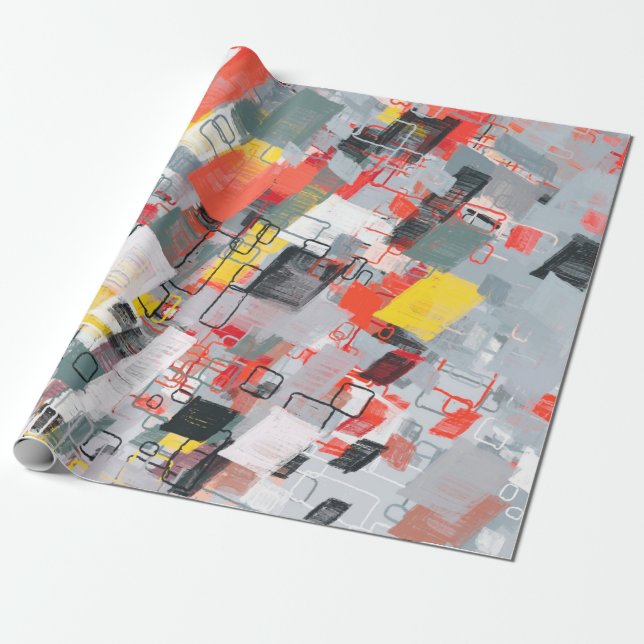 Handgefertigte surreale abstrakte Muster. Moderne  Geschenkpapier (Ungerollt)