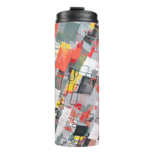 Handgefertigte surreale abstrakte Muster. Moderne Thermosbecher