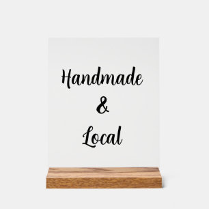 Handgefertigte und lokale Handwerkermesse-Tisch Acrylschild