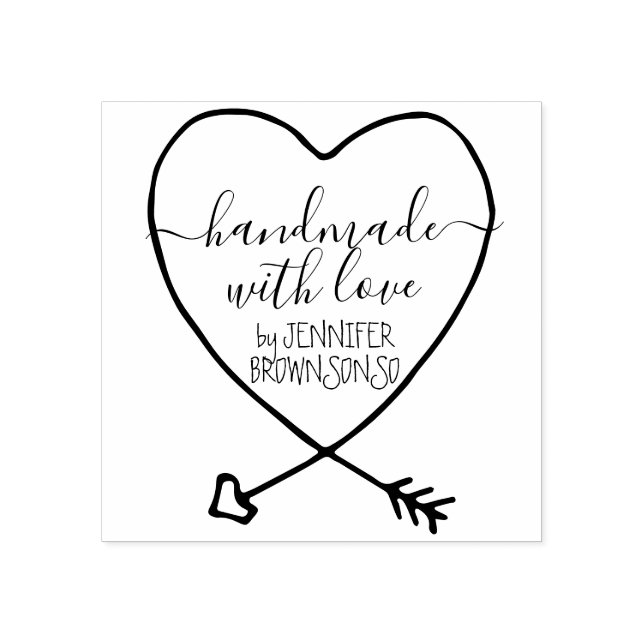 Handgefertigte Unterschrift mit Liebe Gummistempel (Prägung)